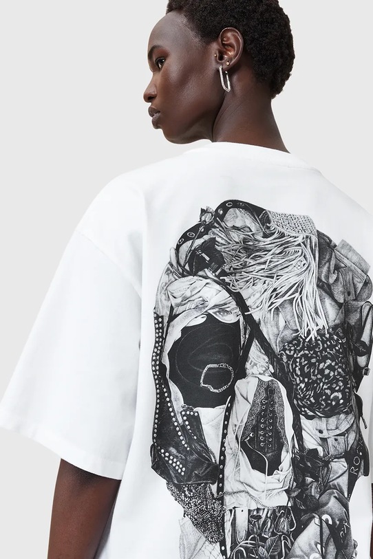 AllSaints bluzka bawełniana HEAPS W083JD biały AW25