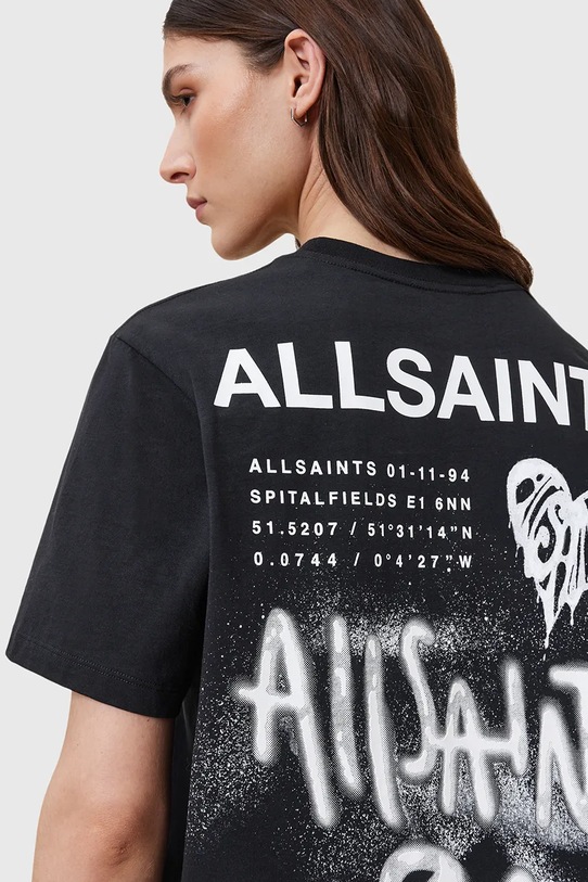 AllSaints t-shirt bawełniany POSTER W035JD czarny AW25