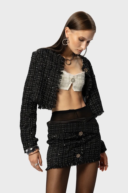 GOD SAVE QUEENS bluzka EXECUTIVE TWEED TOP biały GSQ.155.110