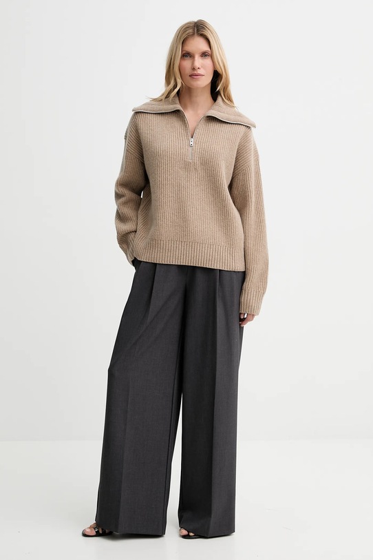 Filippa K sweter wełniany 31654.FK beżowy AW25