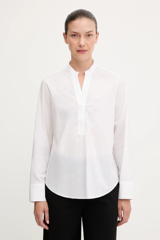 Marc O'Polo bluză din bumbac uni alb 508092142169