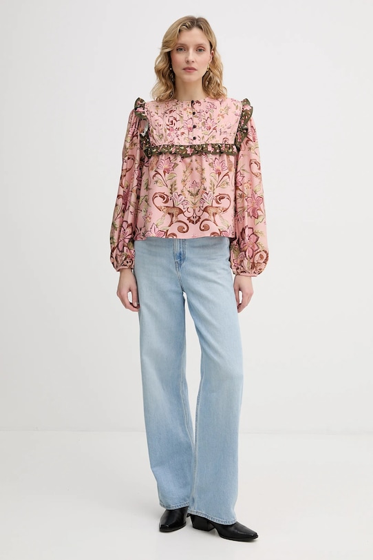 Barbour bluzka x Farm Rio LSH1718 różowy AW25