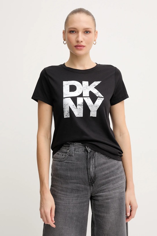 Dkny t-shirt nadruk czarny DJ5T1631