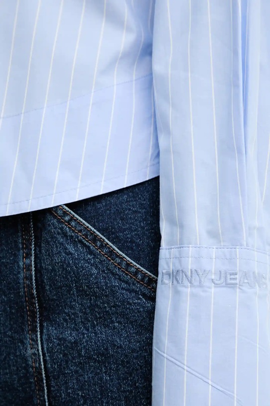 Dkny camasa din bumbac DJ5W2129 albastru