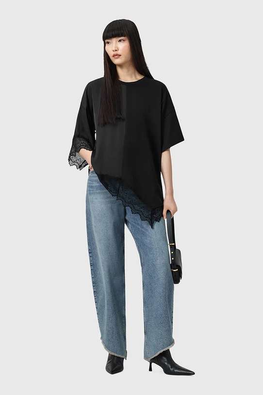 Μπλουζάκι AllSaints LENNY W087JD μαύρο