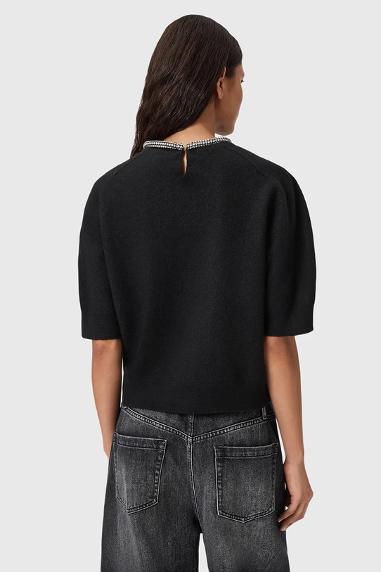 Îmbrăcăminte AllSaints tricou de lână ODELL W049KD negru