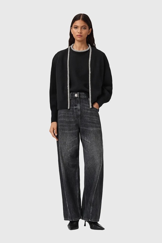 AllSaints tricou de lână ODELL W049KD negru