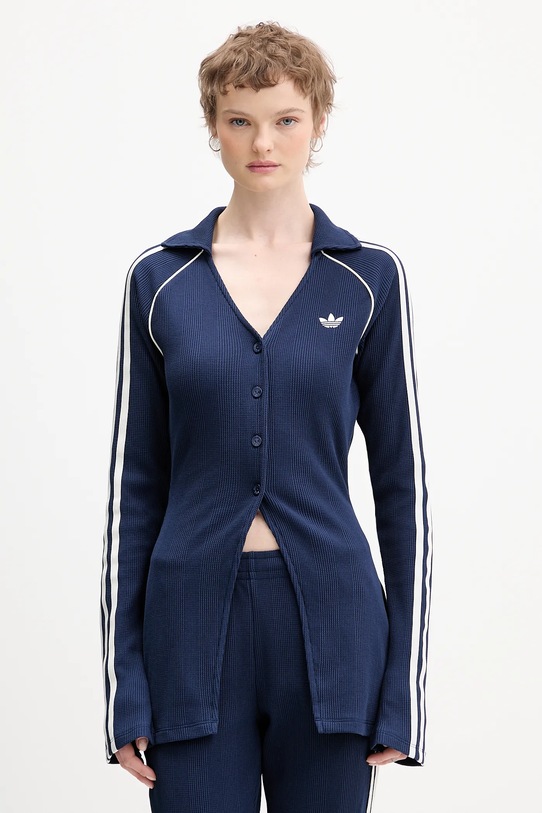 Πουκάμισο adidas Originals μακρύ σκούρο μπλε KS7811