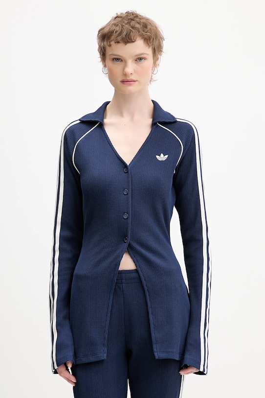 Πουκάμισο adidas Originals μακρύ σκούρο μπλε KS7811