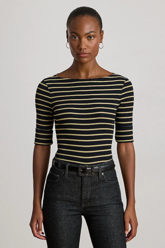 Lauren Ralph Lauren t-shirt wzorzyste czarny 200980044