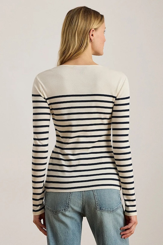 Bavlnená blúzka Lauren Ralph Lauren 200980046 béžová AW25