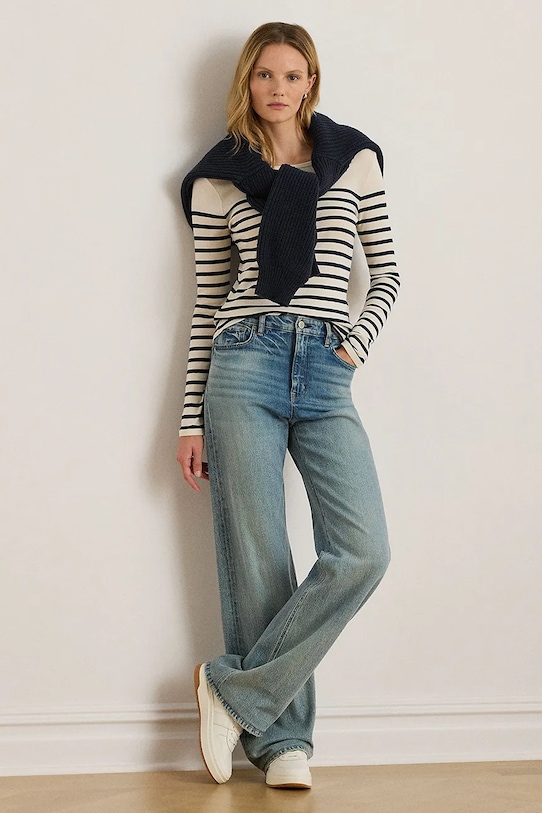 Oblečenie Bavlnená blúzka Lauren Ralph Lauren 200980046 béžová