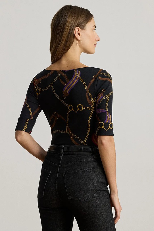 Μπλουζάκι Lauren Ralph Lauren 200980215 μαύρο AW25