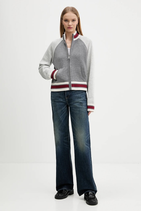 Кардиган с добавлением шерсти Guess Jeans W5BR12.Z0561 серый AW25