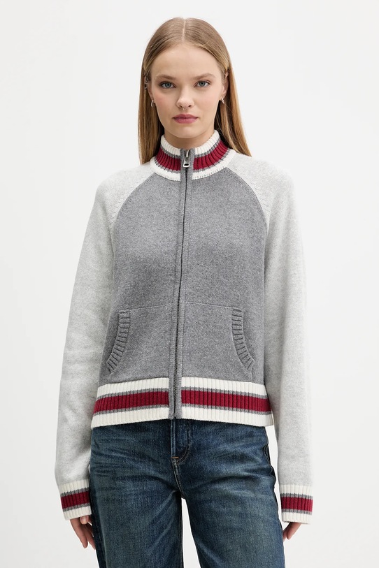 Одежда Кардиган с добавлением шерсти Guess Jeans W5BR12.Z0561 серый