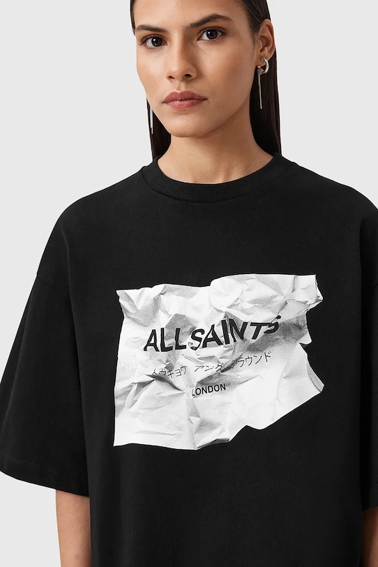 AllSaints bluzka SCRUNCH W049JD czarny AW25