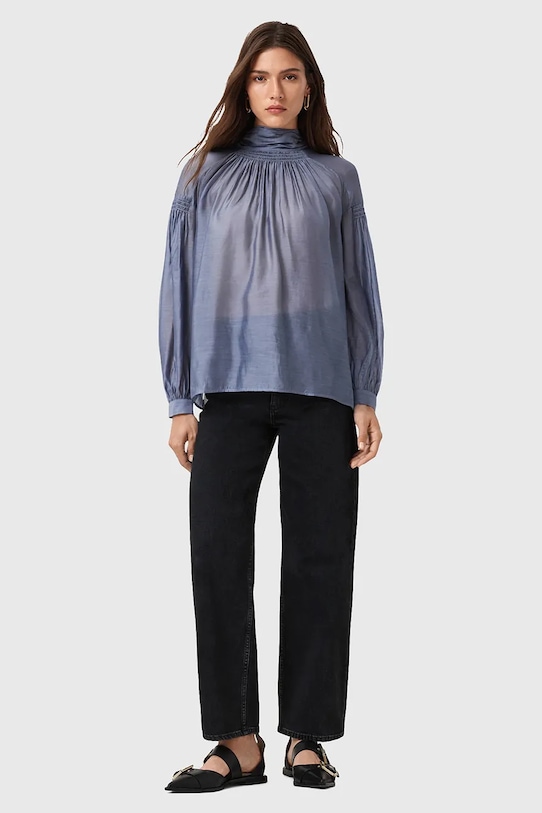 AllSaints bluzka z dodatkiem jedwabiu PEARLA W027PD