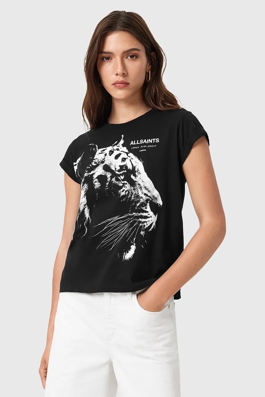 AllSaints t-shirt bawełniany IVANA nadruk czarny W038JD