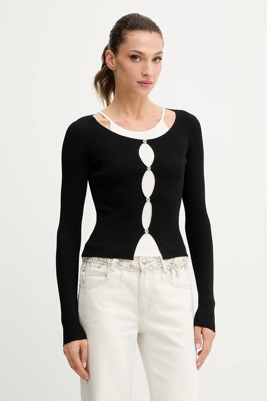 Miss Sixty sweter z domieszką jedwabiu pozostałe czarny 6S2RJ22900
