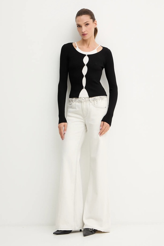 Miss Sixty sweter z domieszką jedwabiu 6S2RJ22900 czarny AW25