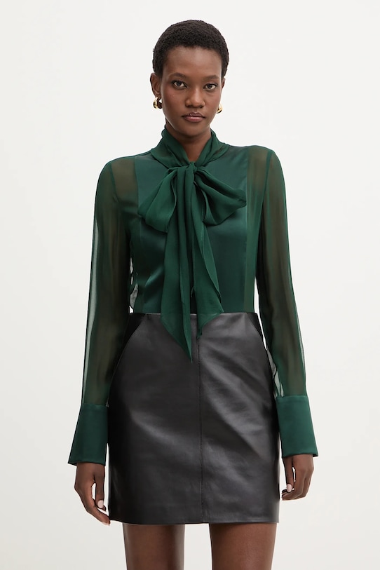 Retrofete koszula jedwabna Suri regular zielony FW24.10301