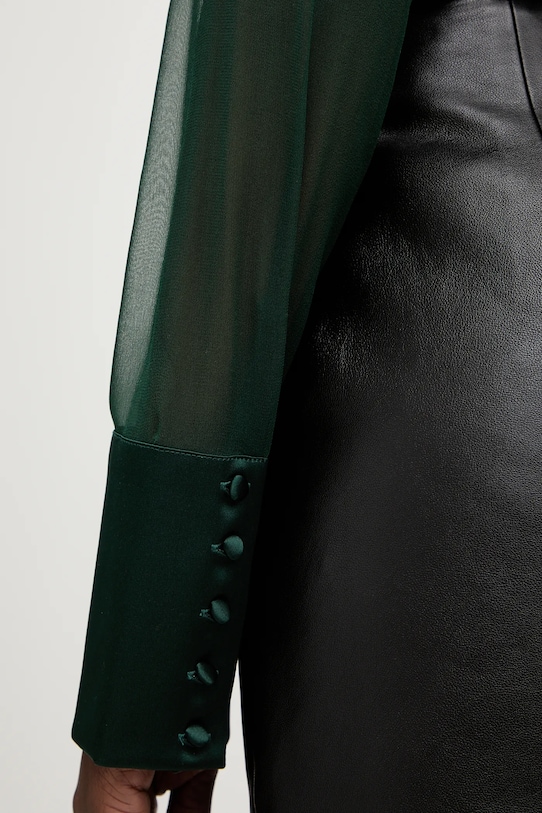 Retrofete koszula jedwabna Suri FW24.10301 zielony