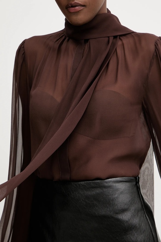 Retrofete koszula jedwabna Hasli HL25.10953 brązowy