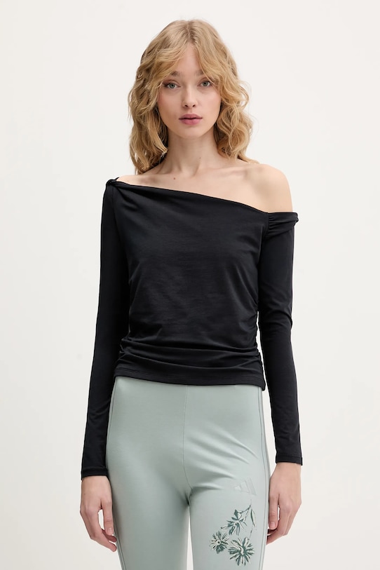 Abercrombie & Fitch longsleeve z elastanem czarny KI139.5885.900