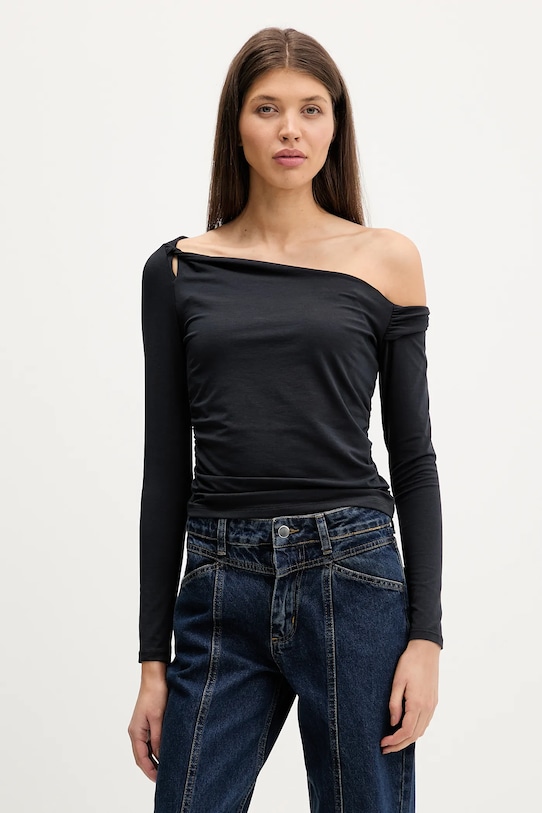 Tričko s dlhým rukávom Abercrombie & Fitch slim čierna KI139.5885.900