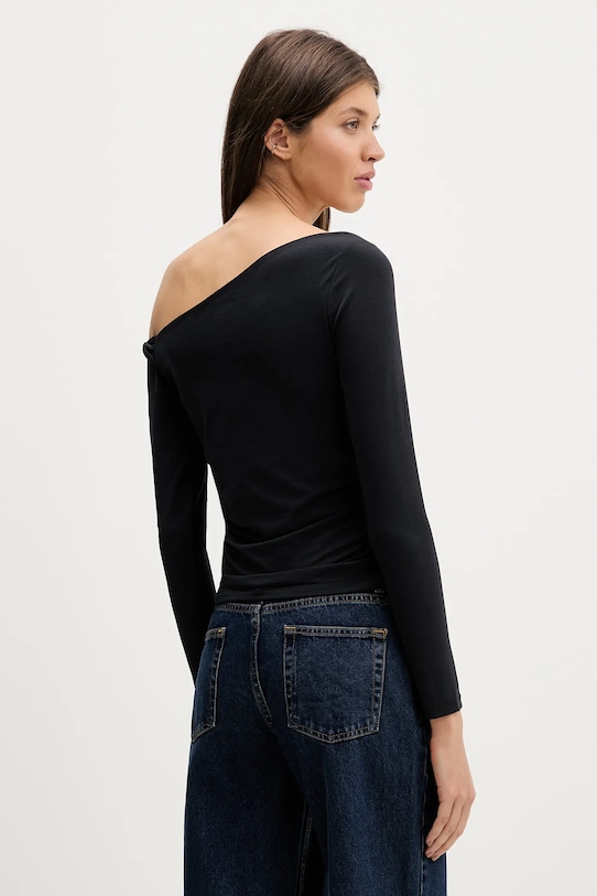 Oblečenie Tričko s dlhým rukávom Abercrombie & Fitch KI139.5885.900 čierna