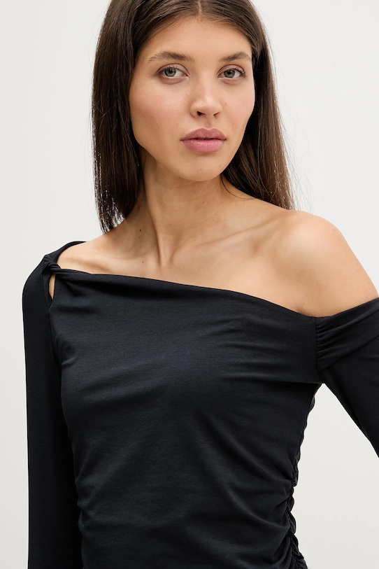 Tričko s dlhým rukávom Abercrombie & Fitch čierna KI139.5885.900