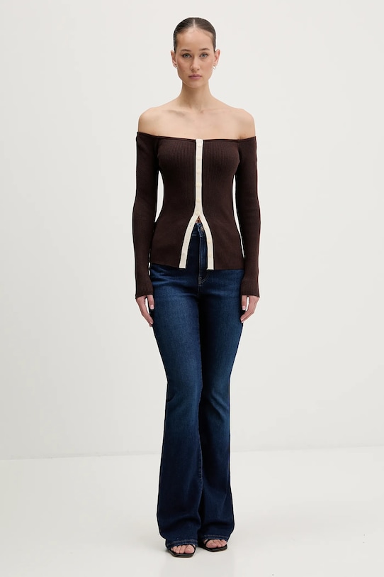 Πουλόβερ Abercrombie & Fitch KI150.5429.480 καφέ AW25