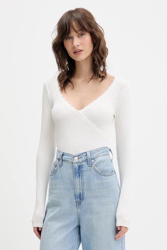 Μακρυμάνικο Hollister Co. slim μπεζ KI339.5001.101