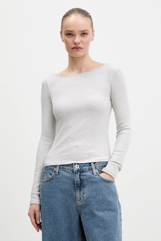 Hollister Co. longsleeve z elastanem szary KI339.5287.112