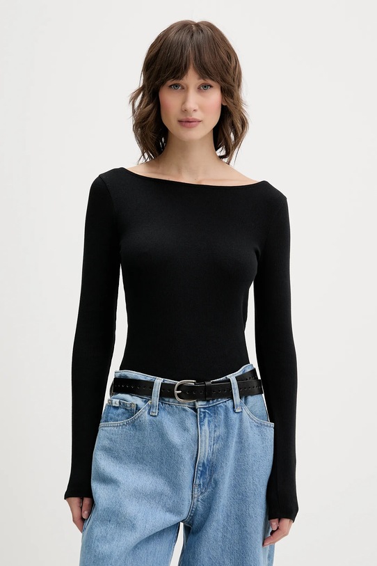 Μακρυμάνικο Hollister Co. slim μαύρο KI339.5287.900