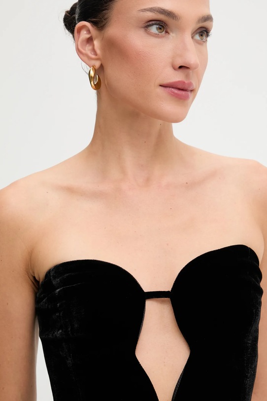 Βελούδινο κορμάκι Bardot 58787TB μαύρο