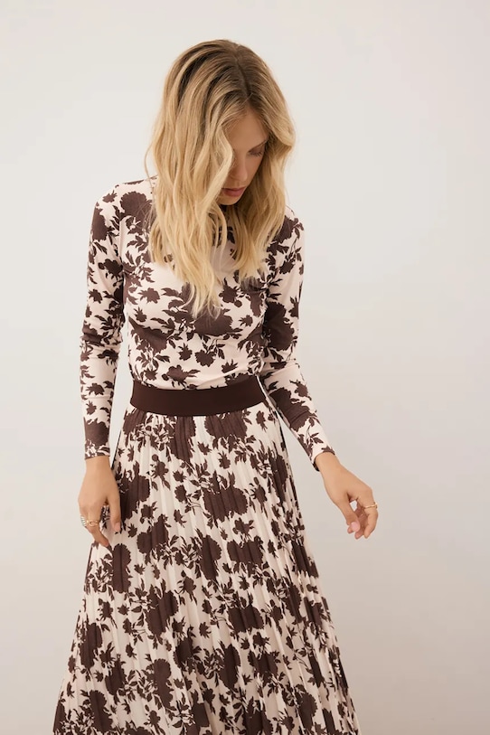 Bizuu bluzka OWAKA OWAKA.KREMOWY brązowy AW25