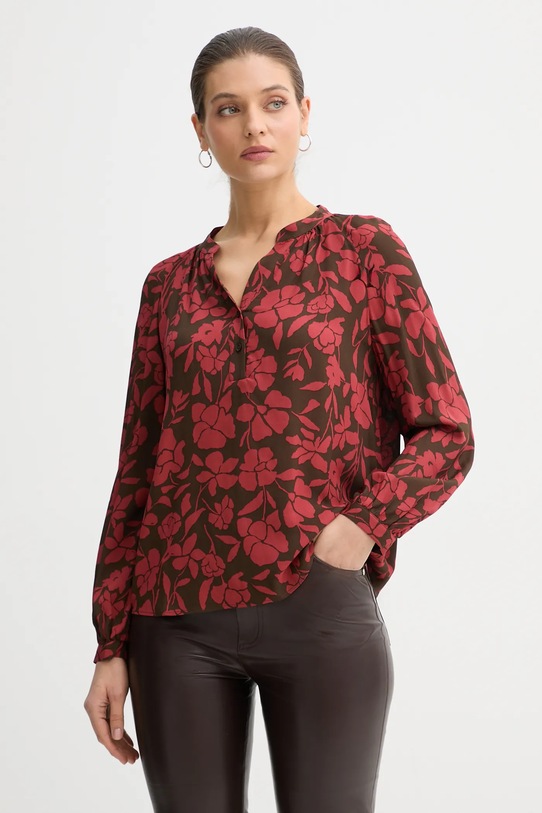 United Colors of Benetton bluzka casual bordowy 50IGDQ0CN