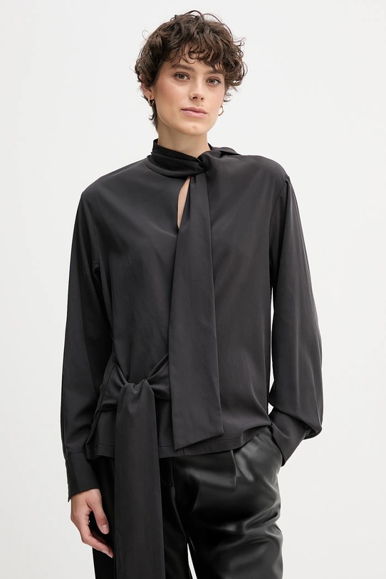 Sandro Ferrone bluzka z elastanem czarny S165YBFCRUSCA