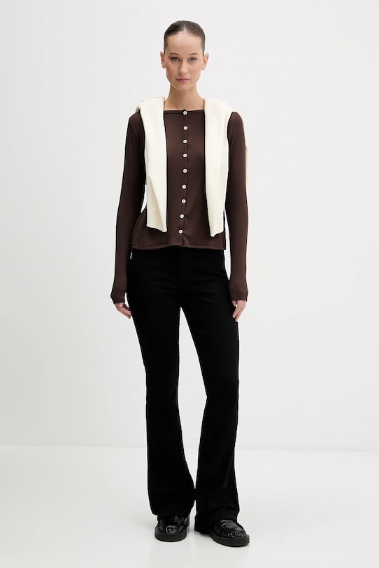 Abercrombie & Fitch bluzka KI139.6181.480 brązowy AW25