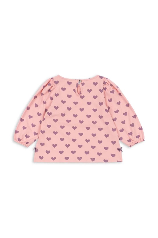 Dziewczynka Konges Sløjd bluzka bawełniana dziecięca DREY SLIT BLOUSE GOTS KS103786.9BYA różowy