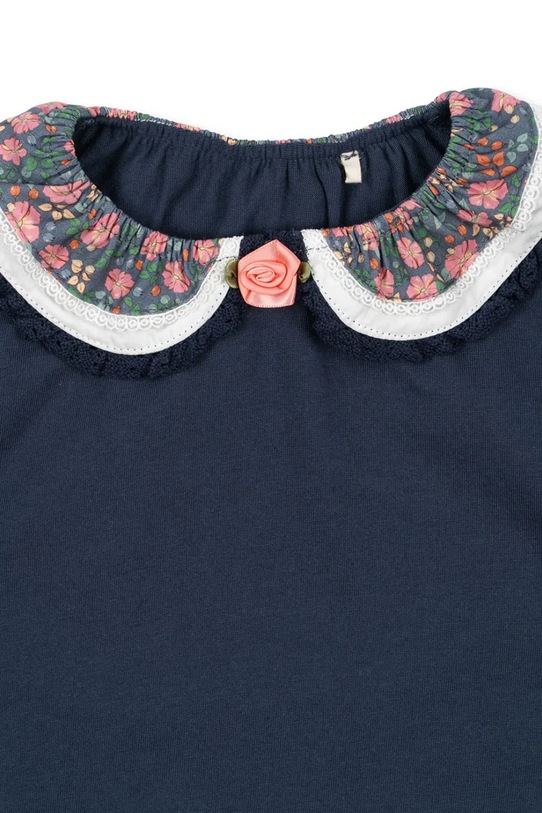 Dziewczynka Konges Sløjd bluzka bawełniana dziecięca PAMI BLOUSE GOTS KS103955.9BYA granatowy