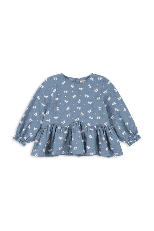 Detská blúzka Konges Sløjd VIDA BLOUSE GOTS bavlna modrá KS104032.9BYA