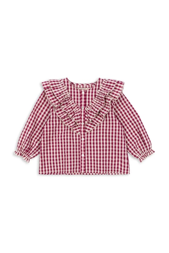 Konges Sløjd felpa in cotone bambino/a KIM FRILL BLOUSE GOTS lunga rosso KS103841.9BYA