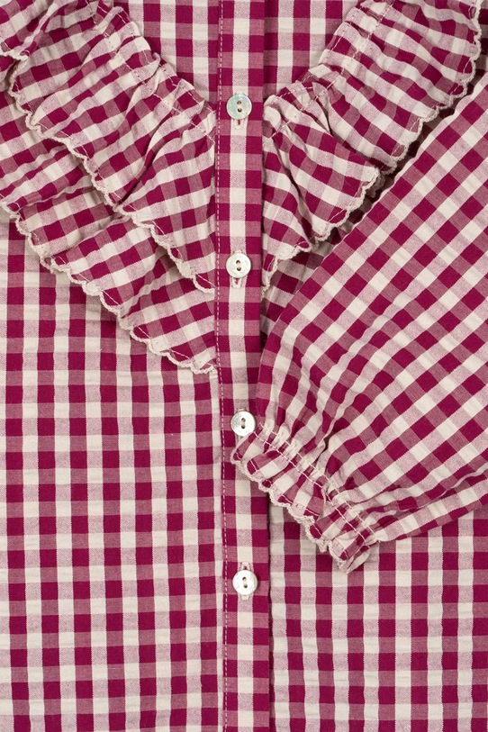 Konges Sløjd felpa in cotone bambino/a KIM FRILL BLOUSE GOTS rosso KS103841.9BYA