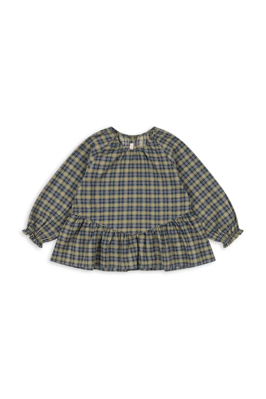 Konges Sløjd bluzka dziecięca TERRE BLOUSE GOTS z elastanem turkusowy KS104011.9BYA