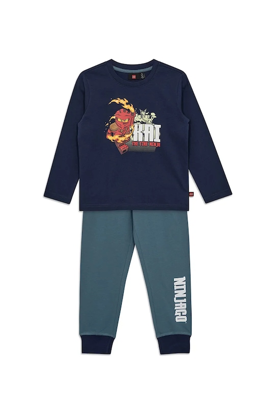 Lego piżama bawełniana dziecięca LWAGAN 701 komplet granatowy 11010949