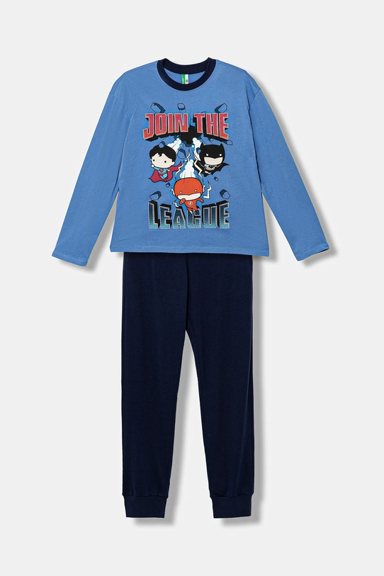 Детская хлопковая пижама United Colors of Benetton комплект голубой 3VR50P08V.G.seasonal