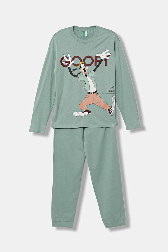 United Colors of Benetton set de pijama de bumbac pentru copii print turcoaz 3VR50P08Z.G.seasonal