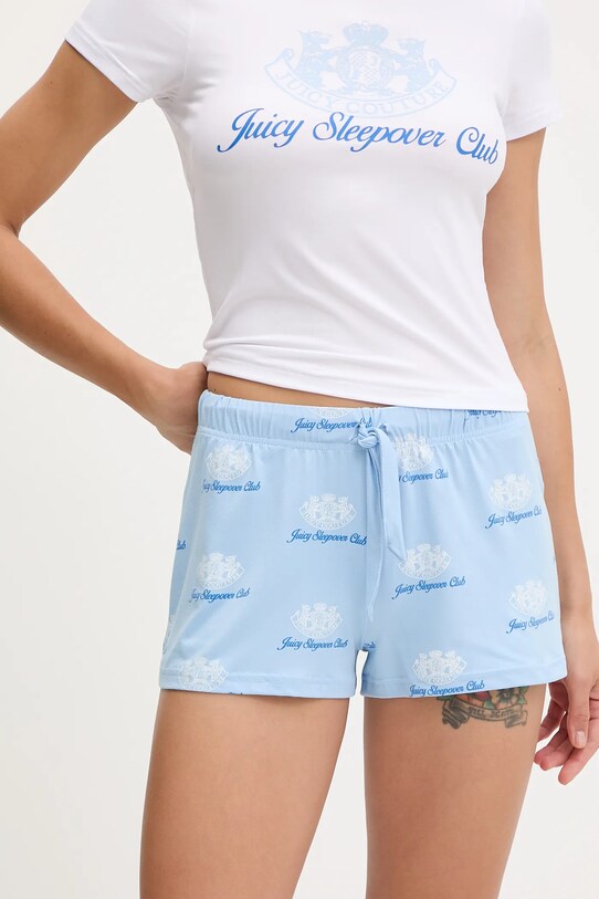 Juicy Couture compleu pijama JUICY SLEEPOVER CLUB SHORT PYJAMA SET alb JCLPJ225501